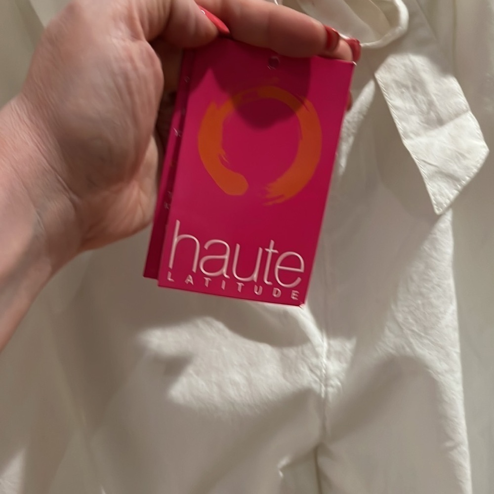 White wide leg pants L/XL - Picture 3 of 5